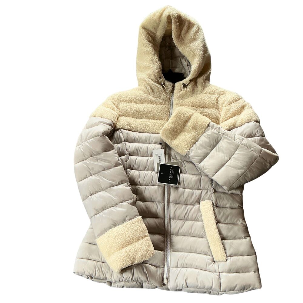 Laundry by shelli segal Pewter Quilted Puffer Coat Small